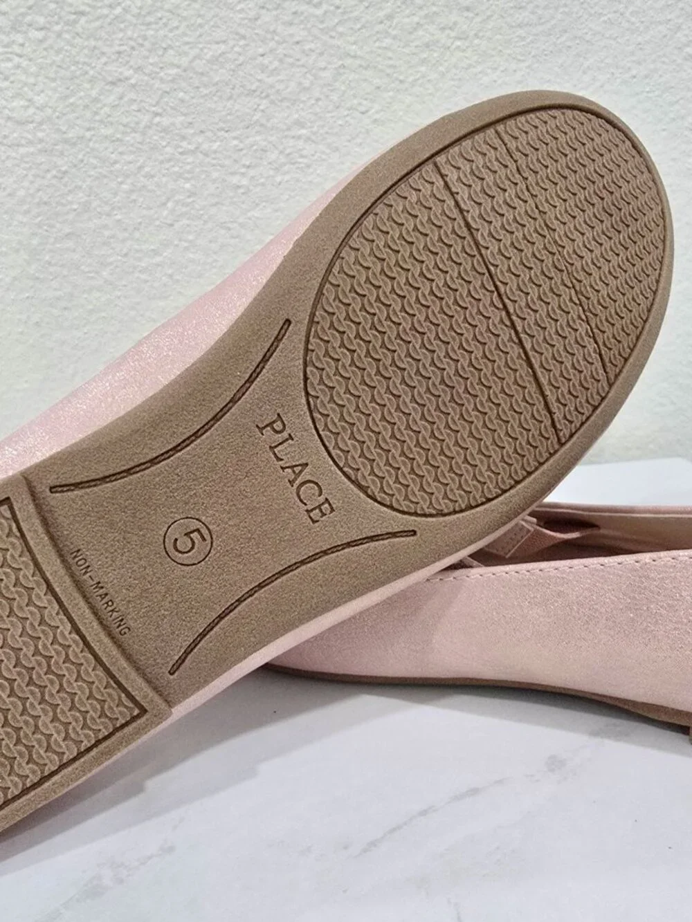 The Children’s Place ✦ Pink Glitter Mary Jane Flats ✦ Rhinestone Strap 5 NWT
